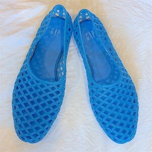 GAP Blue Jelly Flats - Breathable Lattice Slip-Ons NWOT